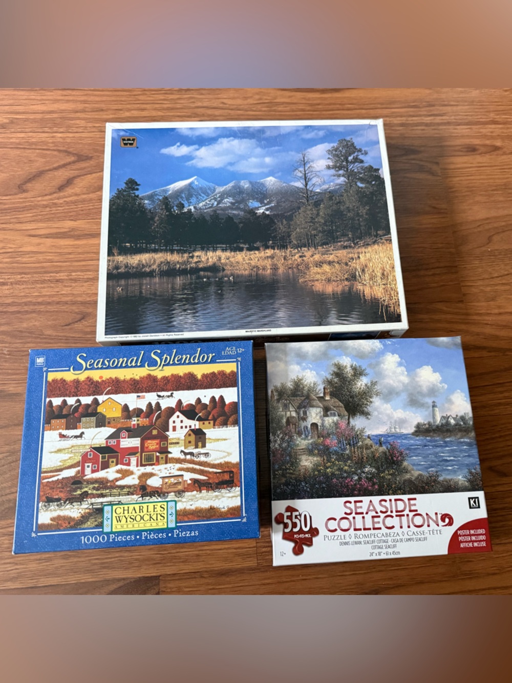 SET of THREE Puzzles x2 1000 piece and x1 550 piece Landscape